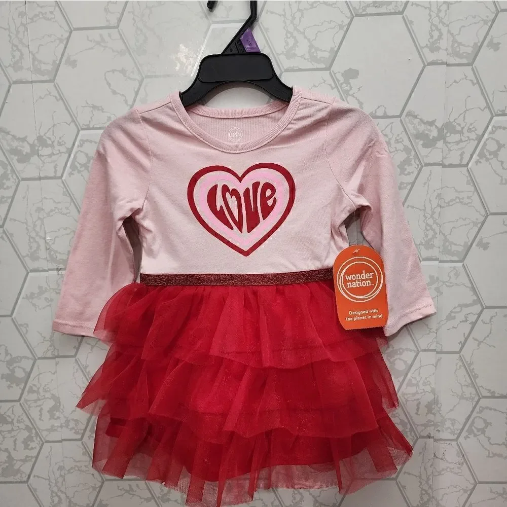 Nwt Wonder Nation Valentine's Day Girls Dress 